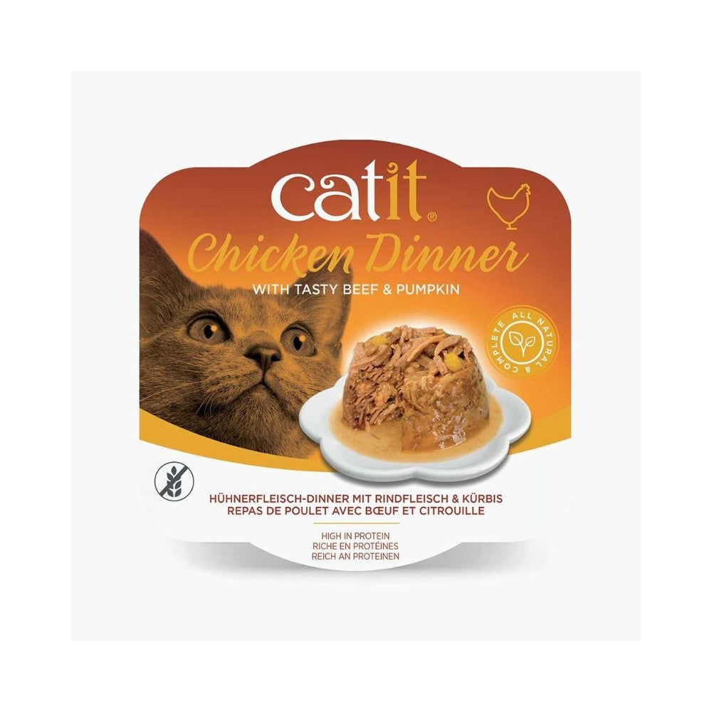 Catit Chicken Dinner konservai katėms su jautiena ir moliūgais, 80 g
