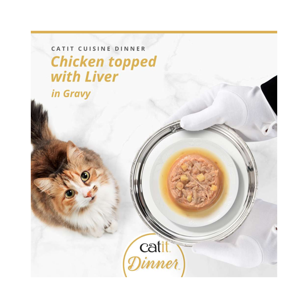Catit Chicken Dinner konservai katėms su vištiena, kepenėlėmis, 80 g