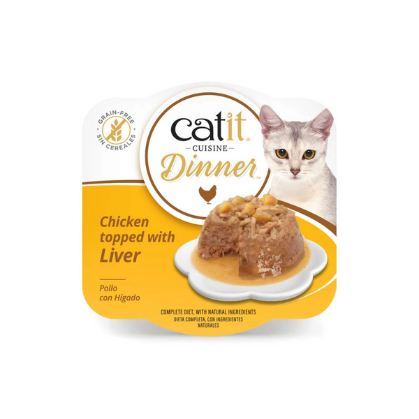 Catit Chicken Dinner konservai katėms su vištiena, kepenėlėmis, 80 g
