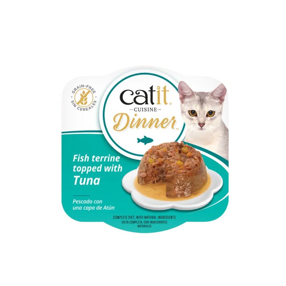 Catit Fish Dinner konservai katėms su žuvimis ir tunu, 75 g