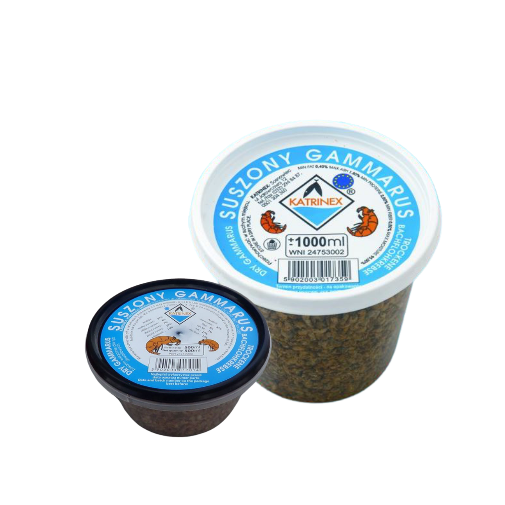 Šoniplaukos (gamarus) džiovintas pašaras žuvims 500 ml