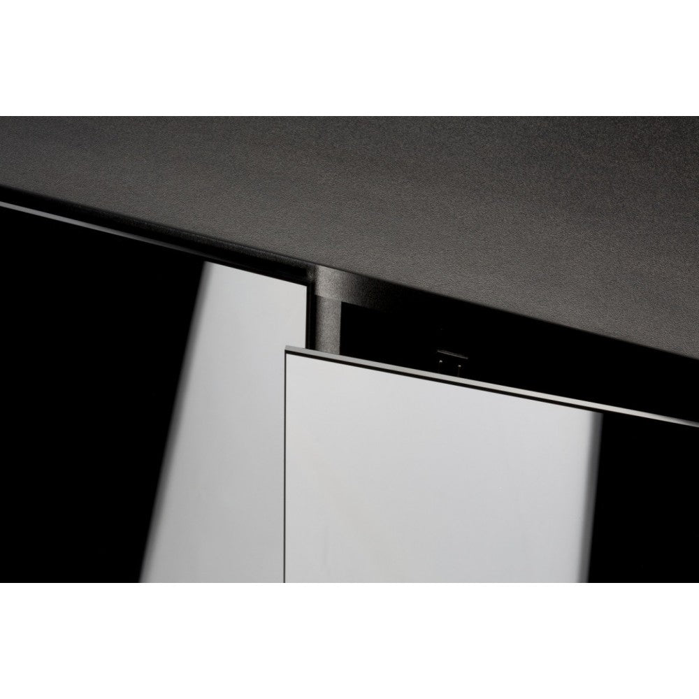 Glossy 120 spintelė stačiakampė juoda su durelėmis, 120 cm