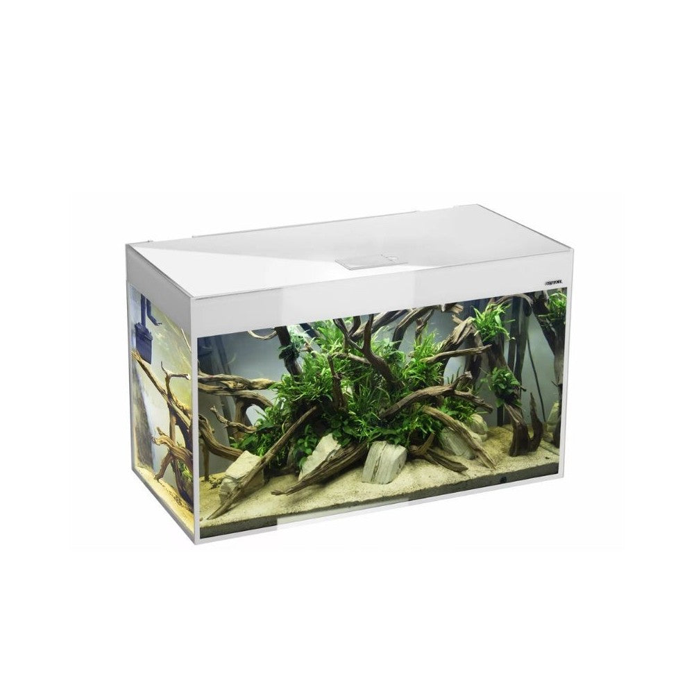 Glossy 150 Day&Night akvariumas stačiakampis, baltas, 150x50x63 cm, 3x17 LED