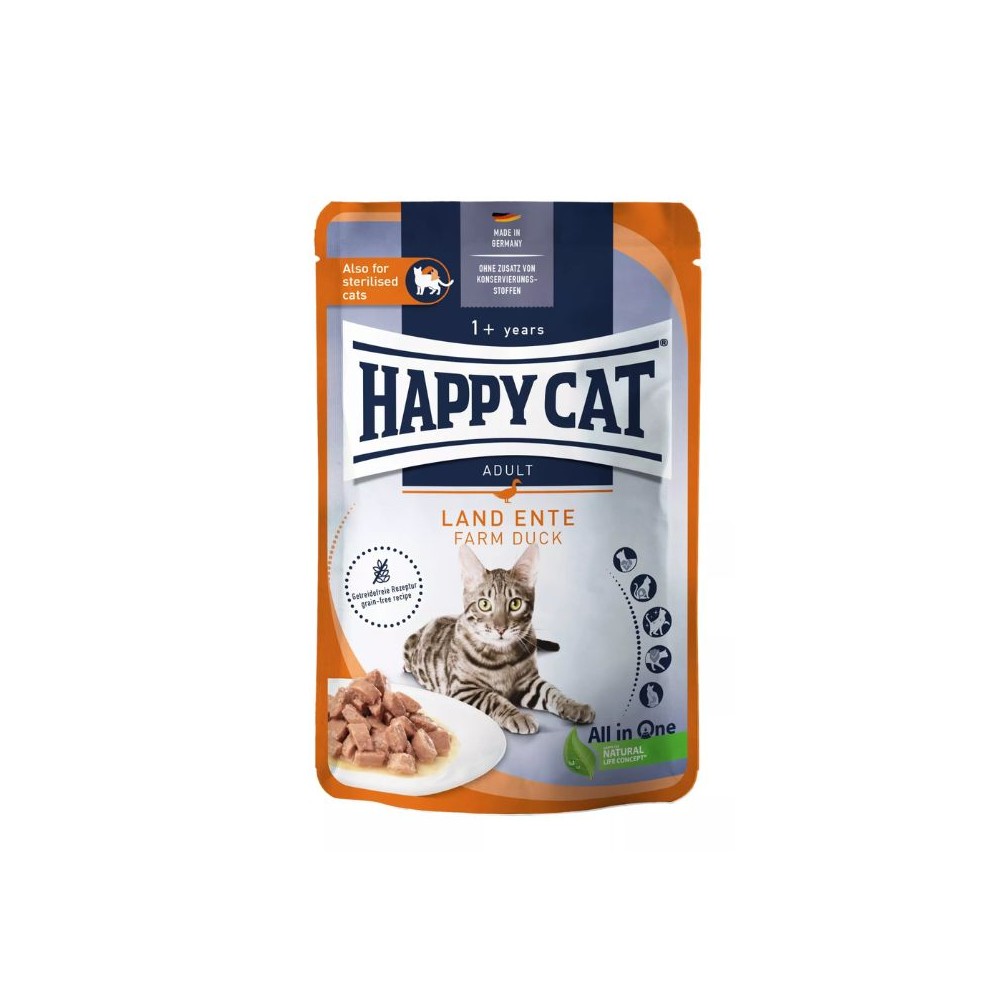 Happy Cat guliašas katėms su antiena LandEnte, 85 g