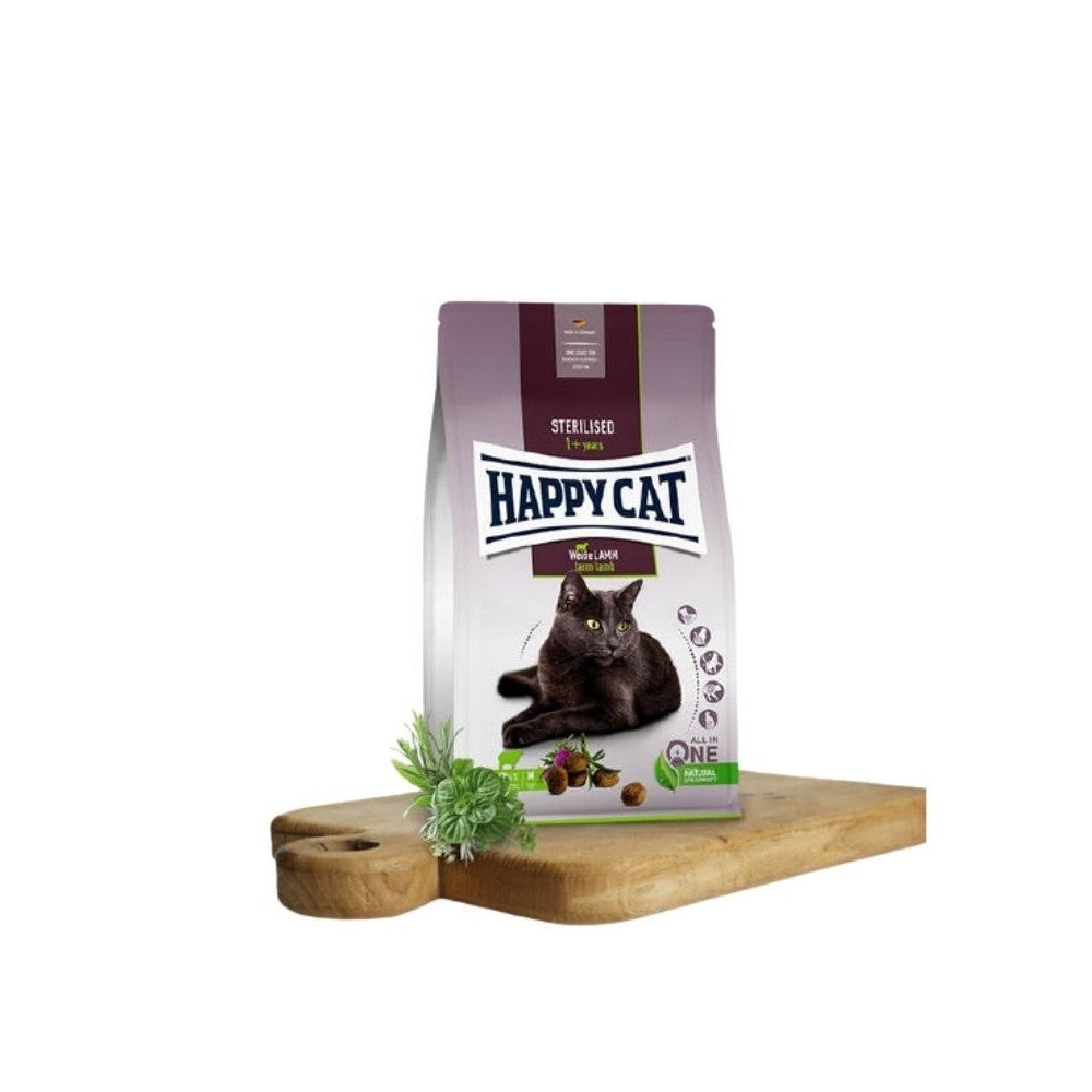 Happy Cat visavertis pašaras sterilizuotoms katėms su ėriena Sterilised WeideLamm, 300 g