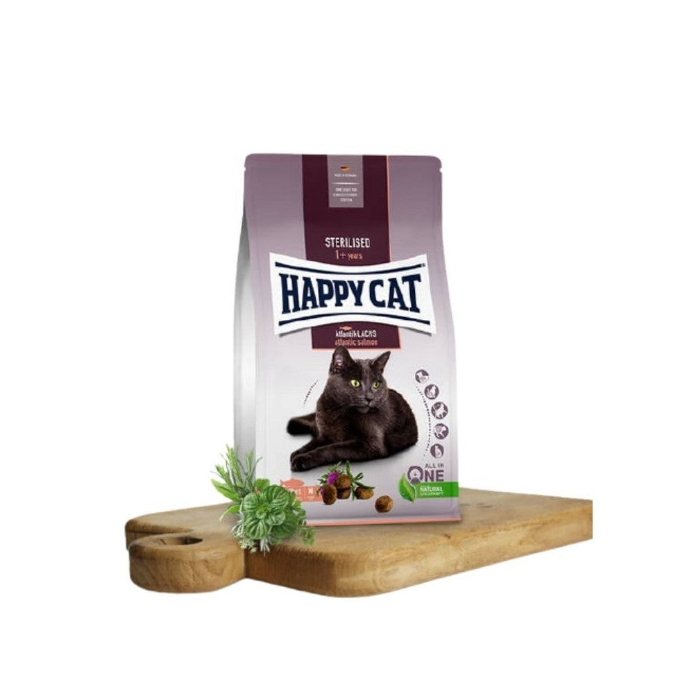 Happy Cat visavertis pašaras sterilizuotoms katėms su lašiša Sterilised Atlantik Lachs, 10 kg
