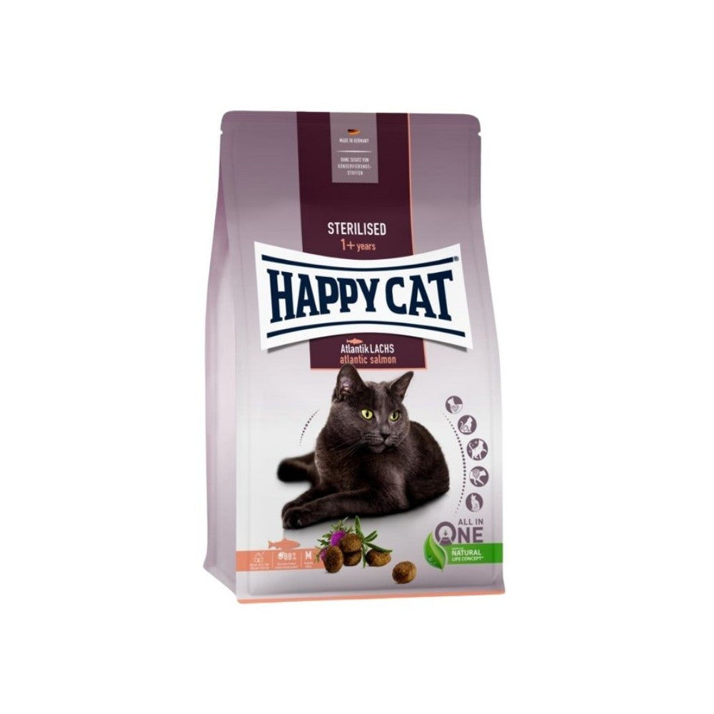 Happy Cat visavertis pašaras sterilizuotoms katėms su lašiša Sterilised Atlantik Lachs, 4 kg