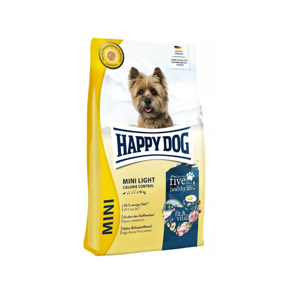 Happy Dog Mini Light visavertis pašaras mažų veislių suaugusiems nutukusiems šunims, 4 kg