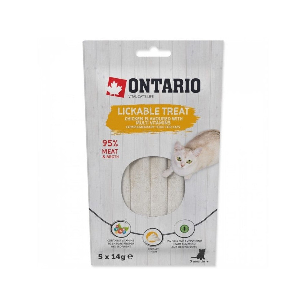 Kreminis skanėstas katėms su vištiena ir multivitaminais, 5x14 g