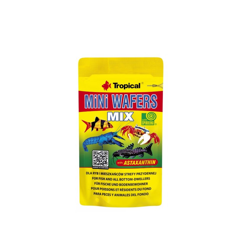 Tropical Mini Wafers Mix maistas dugninėms žuvims 18 g