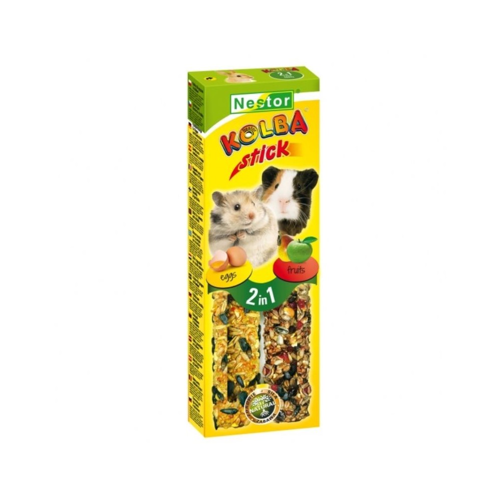 Nestor 2 in 1 skanėstai graužikams su kiaušiniais ir vaisiais, 2 vnt.