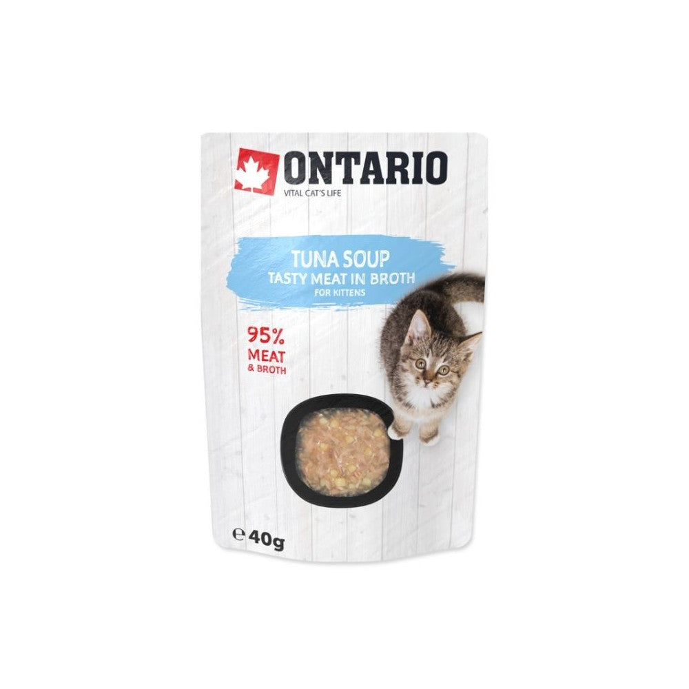 Ontario drėgnas maistas (sriuba) jauniems kačiukams su tunu, ryžiais ir daržovėmis, 40 g