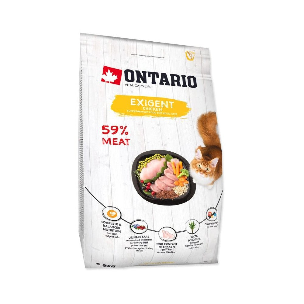Ontario visavertis pašaras suaugusioms katėms Cat Exigent, 2 kg