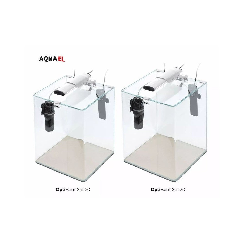 Opti Bent 20 akvariumas stačiakampis, baltas, 25x25x30 cm, 19 l