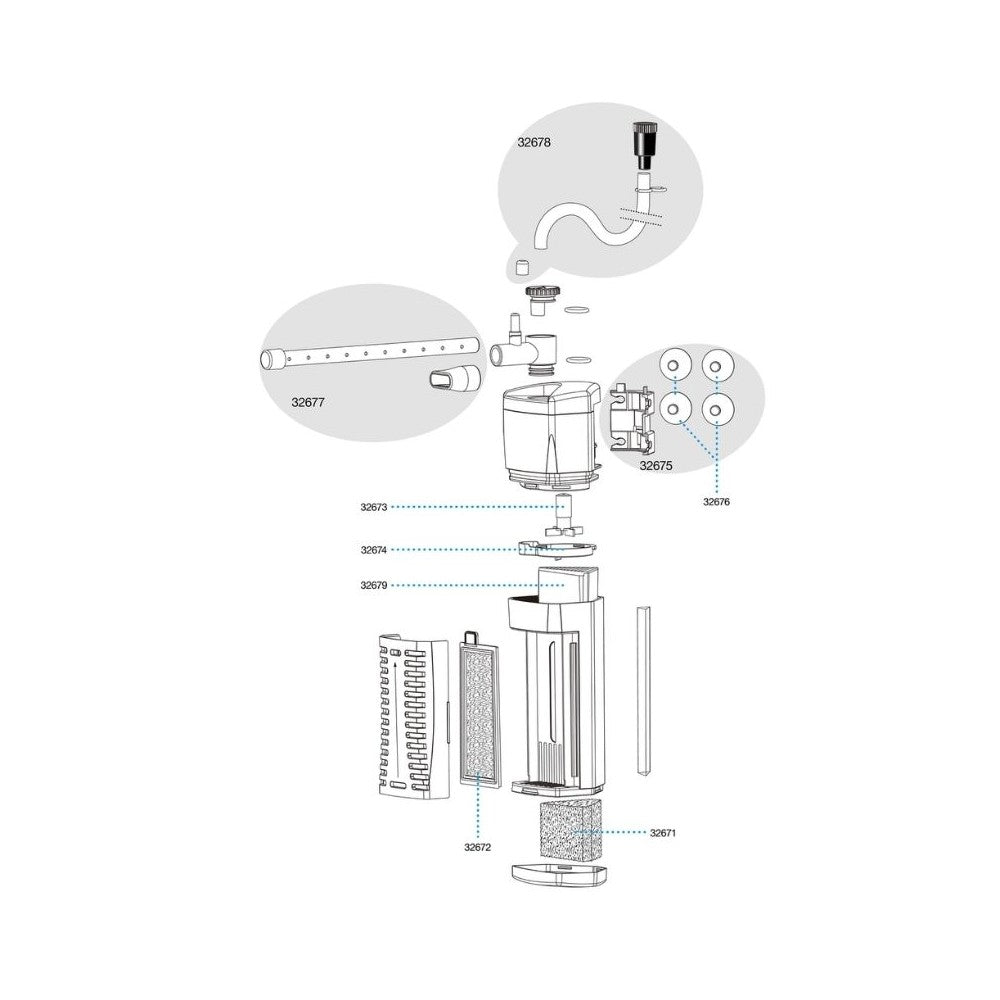 Sera vidinis kampinis filtras X-Edge 300, 300 l/h, 4,2 W